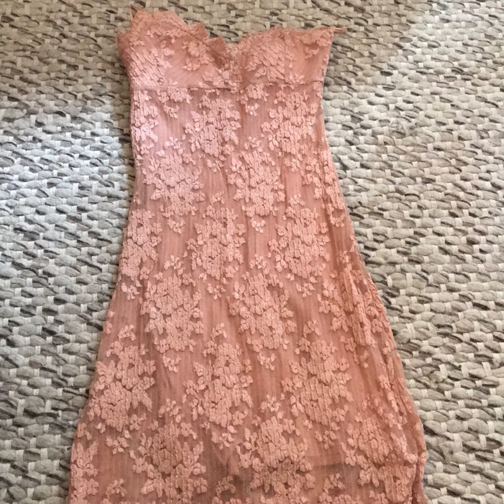 Pink strapless pink Free People dress
